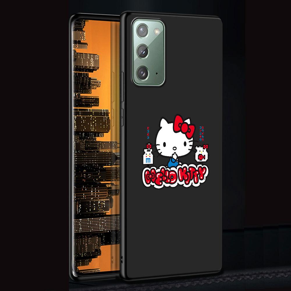 

Hello Kitty Cartoon Case for Samsung Galaxy Note 20 Ultra 10 Plus 9 8 TPU Phone Cover Note 10 Lite Black Soft Shell Funda Capa Samsung Note 8