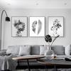 Nordic Grey & White Abstract Holding Hands & Feather Canvas Art for Living Room