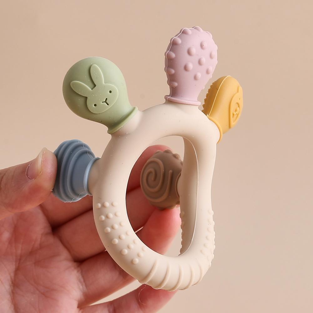 New Baby Silicone Teether Dental Toys BPA Free Silicone Finger Teething Ring Bracelet for Newborn Goods Baby Teething Toys Gift