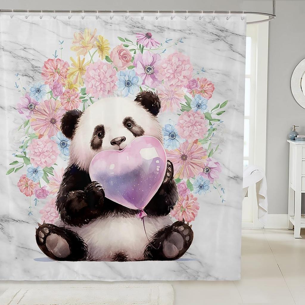 Funny Swimming Dog Fabric Shower Curtain Cute Pet Shower Curtain for Kids Ocean Theme Bathroom Waterproof Accessories with