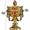 8 Pcs Painted Tibetan Engraved Eight Treasures Auspicious Statue Tantric Alloy Handicraft Buddhism Home Gift Desktop Decorative