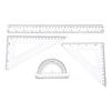 6Pcs Student Geometry Tool Multifunctional Geometry Math Set with Straight Ruler Protractor Set Square For School Office