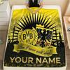 1PC Custom Name BVB Patterned Flannel Blanket Suitable For All Seasons for Home Decor Warmth and Comfort Gifts Holiday Present -HE46