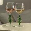 Lunettes Verre Coloré Cocktail Champagne Verre à Vin Pétillant Sapin de Noël Cadeau Fête de Noël Verres à Vin de Noël