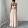 Vestido Largo Plisado para Mujer con Cintura Ajustada Sin Mangas con Tirantes Diseño Elegante para Ocasiones Formales y Casuales Tejido Ligero Vestido Maxi
