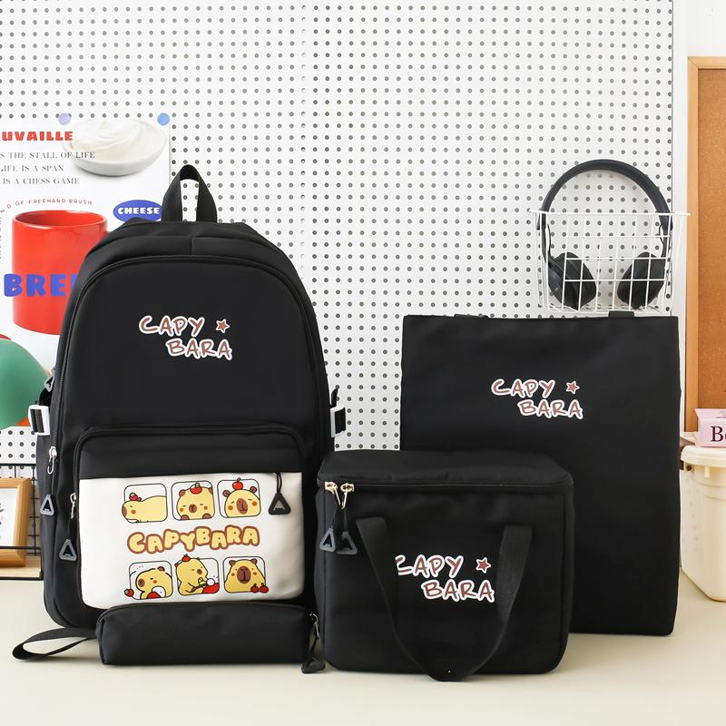 Vierteiliges Rucksack-Set Kinder-Schüler-Cartoon-Schultasche Damen Multifunktionaler Rucksack