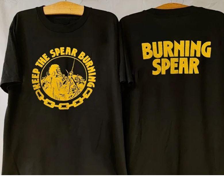 

Vtg 1980s Burning Spear Keep The Spear Burning T-Shirt S