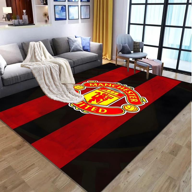 Tappeto con Fantasia Manchester United F.C., Tappetino da Interno/Esterno, per Picnic, Sala Giochi, Camera da Letto, Ufficio, Soggiorno, Tappeto Decorativo per la Casa, Regalo di Compleanno