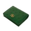 Used Double G Exotic Compact Wallet 9539 456126 7941 Petit Marmont GG Marmont Ostrich Green Unisex from Japan AUTHENTIC
