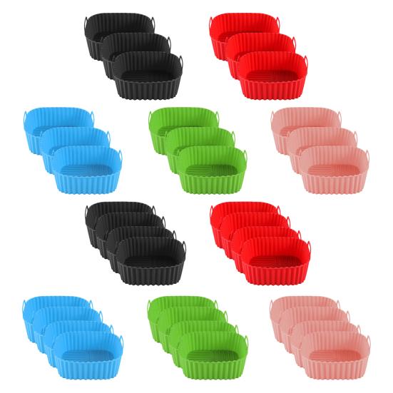 Air Fryer Silicone Baking Pan with Handles Non-Stick Air Fryer Basket Dishwasher Safe BPA-Free Air Fryer Pan for Even Cooking And Easy Cleaning