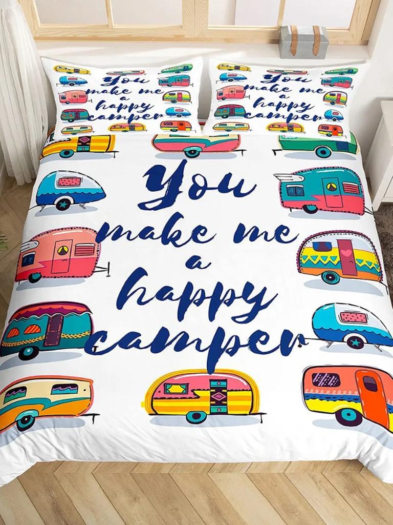 Copripiumino per Camper Auto Cartone Animato Campeggio Per Bambini Ragazzi Ragazze Regali Giocattolo Campo Viaggio RV Copripiumino Decorazioni Camera da Letto Queen