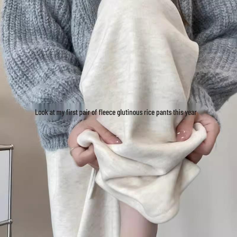 Petite Women's High Waist Oatmeal Wide Leg Pants XS - Spring/Autumn Casual Straight Leg