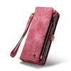For Samsung Galaxy Case Leather Material with Large Hidden Card Slots and Shockproof Protection, 2-in-1 Design, Zipper Closure