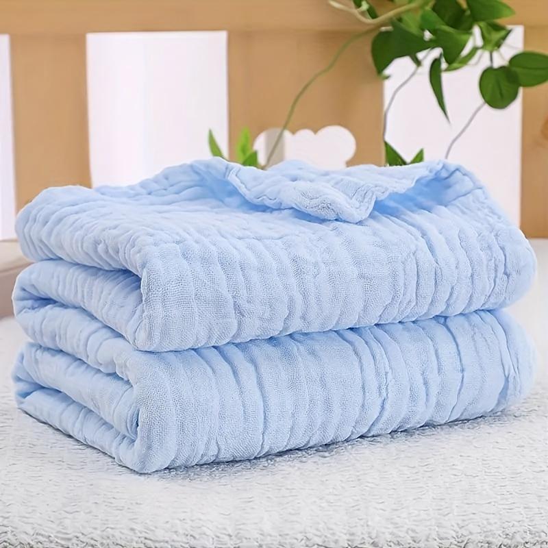 Soft Six-layer Cotton Bath Towel, Gauze Bath Towel, Plain Color Wrap Blanket Bubble Bubble Gauze Baby Swaddle & Cover