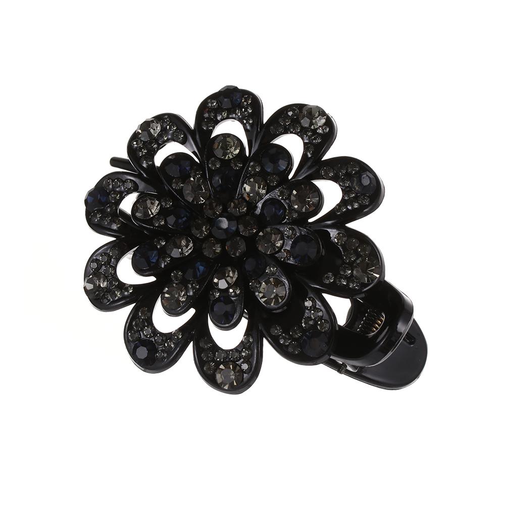 Flexible Headwear Accessories Crystal Flower Rhinestone Hair Clip Hairpins Dovetail Duckbill Pins