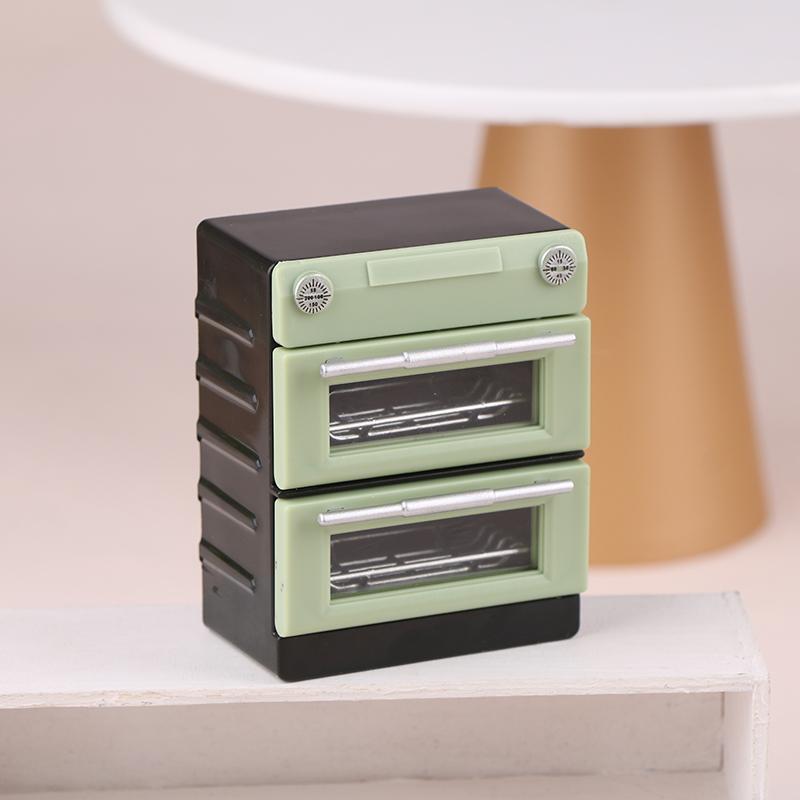 1/12 Maison de Poupée Simulation Modèle de Four Double Couche Maison de Poupée Mini Accessoires de Cuisine Décoration Meubles Maison de Poupée
