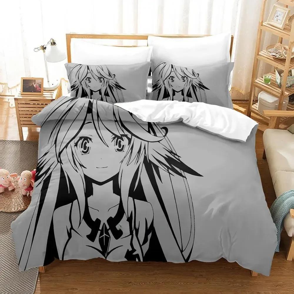 Cozy Durable Single Twin Full Queen King New Game No Life Sora and Shiro Size Bed Adult Kid Bedroom Sets Quilt
