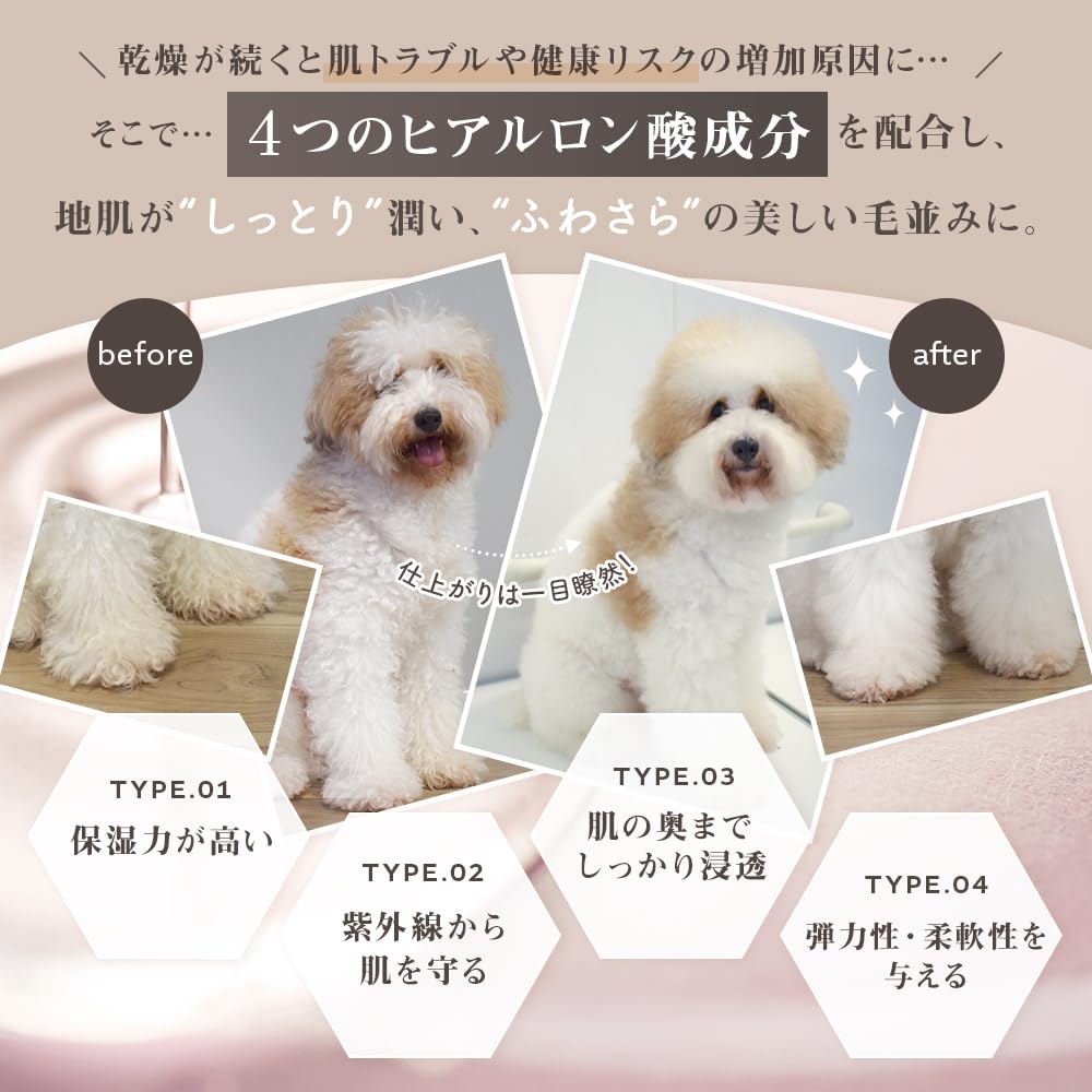 HugPet Bubble Bath a Carbonated Pet Bath Shampoo for Dogs and Made In Veterinarian-Supervised Shampoo, Cats. Moisturizing, Additive-free, Japan.