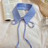 Plaid Fake Collar Women Detachable Collars For Women False Collar Lolita Lapel Tie Shawl Wrap Decoration