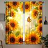 2PCS Digital Printed Curtains, Sunflower Sunshine Summer Yellow Floral, Window Curtains for Living Room Bedroom Home Decoration