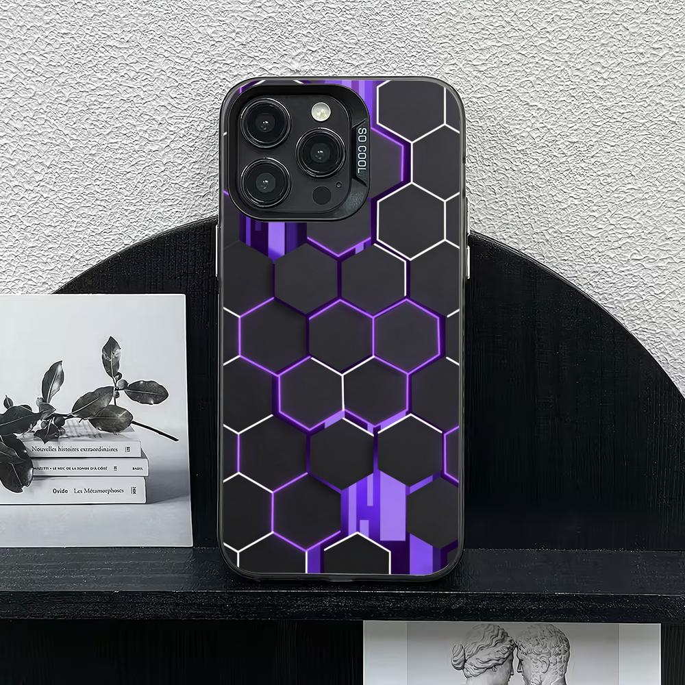 Honeycomb pattern phone case suitable for iPhone 17 16 15 14 13 12 11 Pro/Max/Plus anti drop and shockproof back cover
