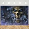 Halloween-themed background banner Halloween party decorations terrifying skull ghostly procession.PMJ