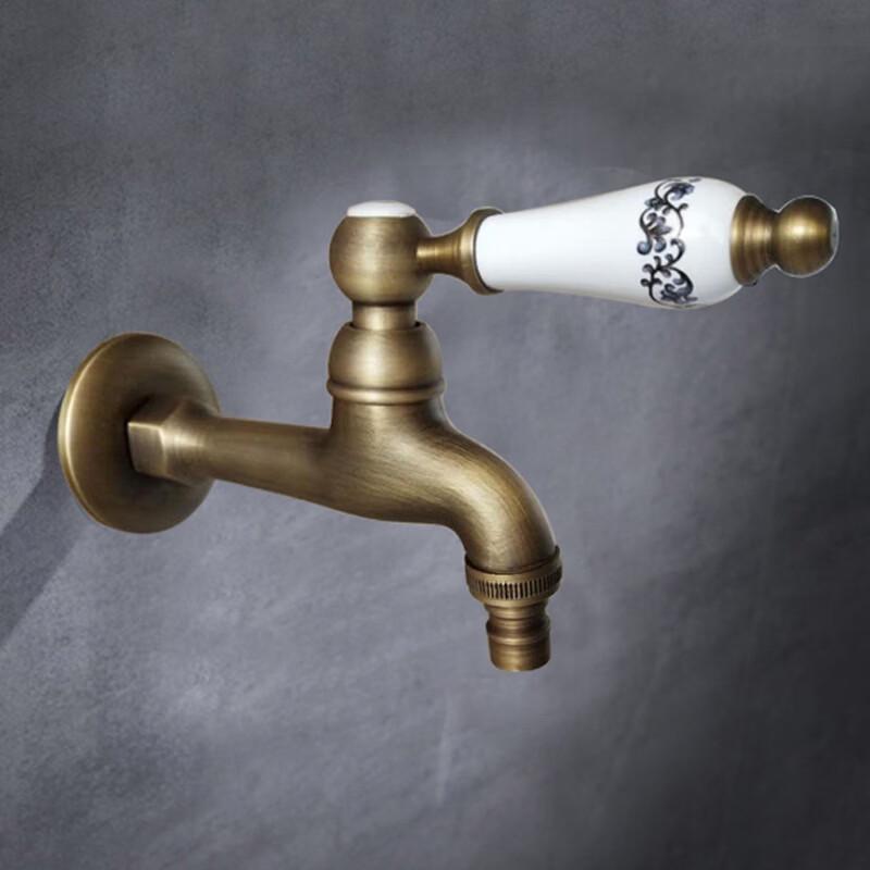 Decorative Brass Dual Outlet Washing Machine Faucet