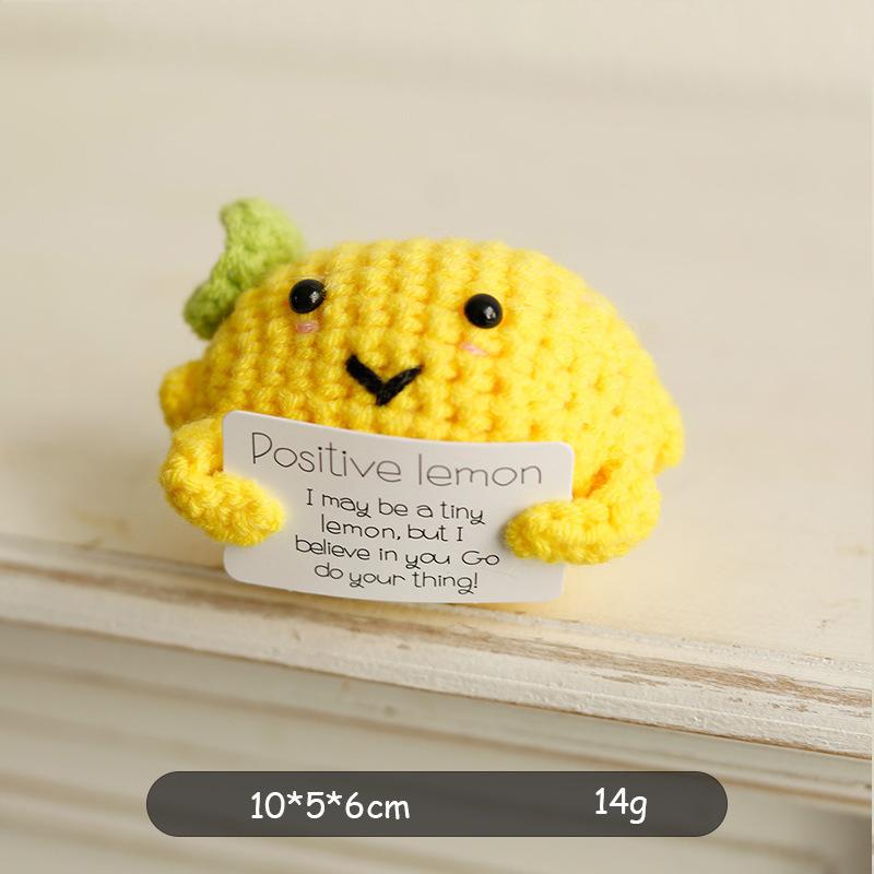 Mini Positive Energy Potatoes Hug Pocket Handmade Plush Wool Knitting Doll With Card Funny Christams Gifts Home Room Decoration