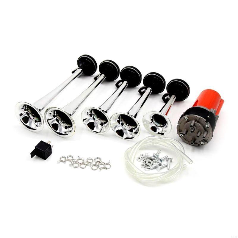 2025 New Practical Car Motorcycle Alarm 5 Trumpet Horn Loudspeaker Auto Alarm for Police Speaker Sound Auto Horn 12V