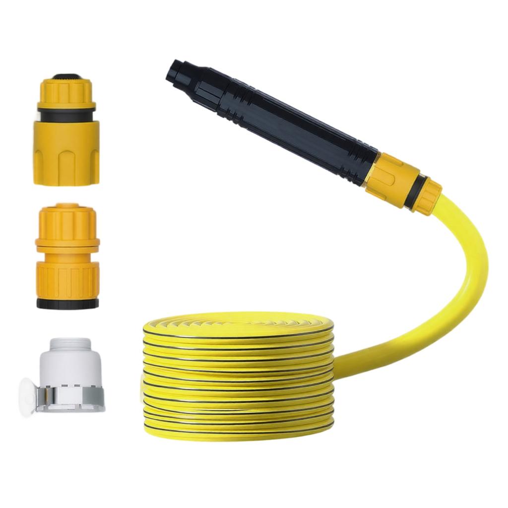High Pressure Hose Nozzle Sprayer Set for Home Cleaning with Adjustable Water Flow and Multiple Connectors for Outdoor Use
