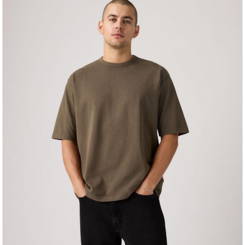 Levi S Мужская тяжелая свободная футболка Серая 005gy0002 95(M)