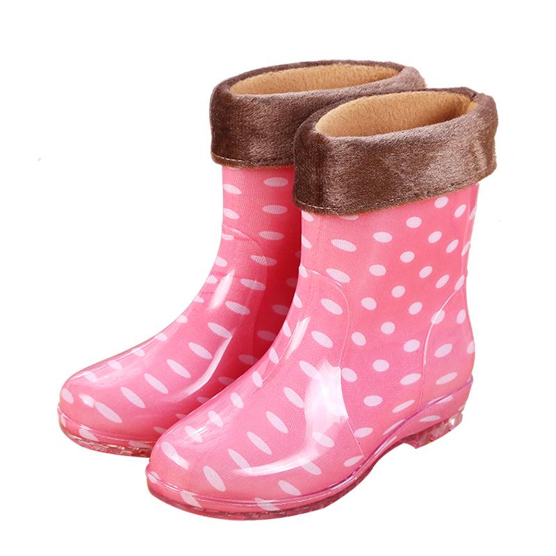 Women's Waterproof Jelly Rain Boots - Non-slip Fashionable Rubber Overshoes