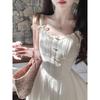 Women's Summer Casual Waist Skirt, New Spring Wear, Small White Suspender Dress