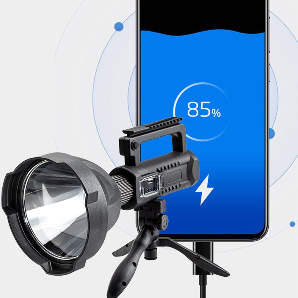 Rechargeable Spotlight Flashlight 4 Modes LED Super Bright Searchlight IPX5 Water Resistant Work Lights for Hiking