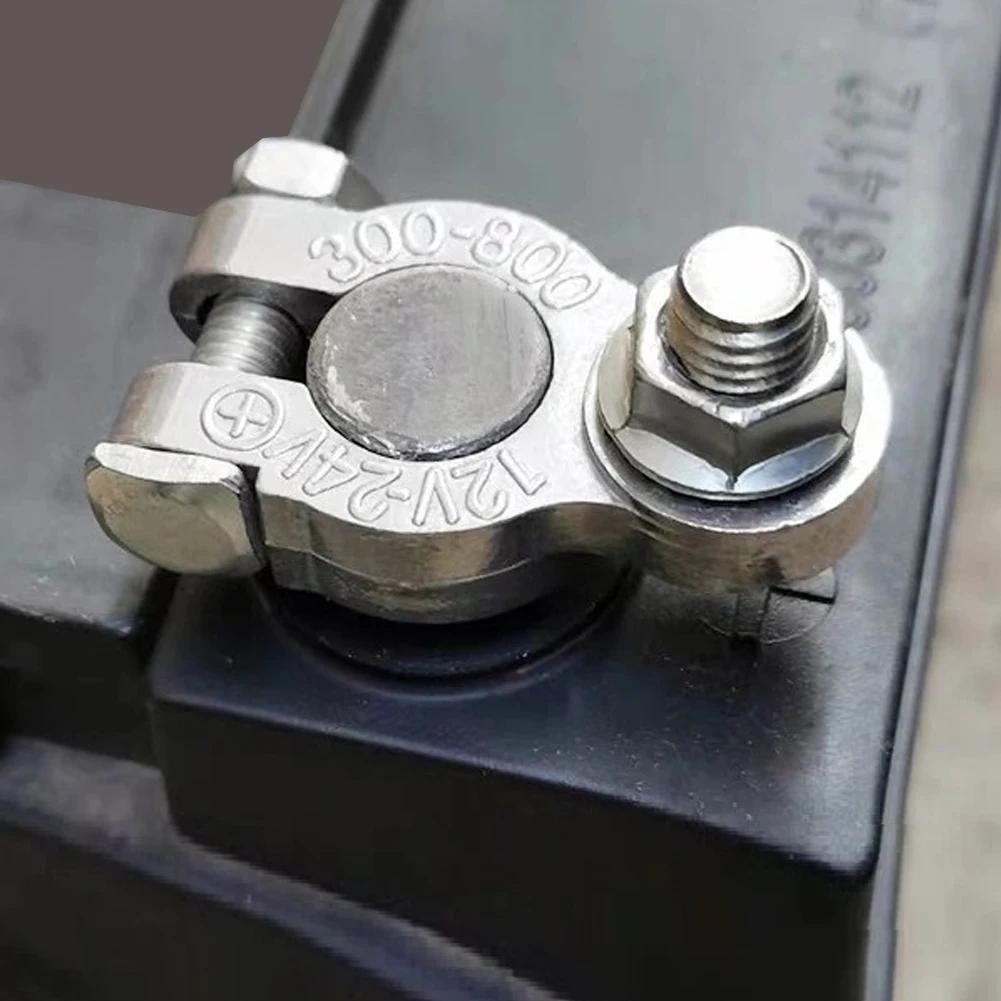 1Pair Car Battery Terminal Clamps Adjustable Conductive Caps Heavy Duty Stud Type Cable Positive Negative Motorcycle Boat Car