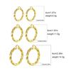 Gold and Silver Twisted Pattern Large Hoop Earrings - European Style Luxurious Fashion Accessories for Women