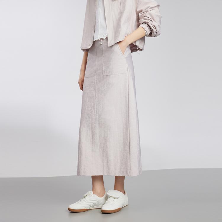 ELLE Design A-Line Midi Skirt Women Skirts Light-Pink ER50625