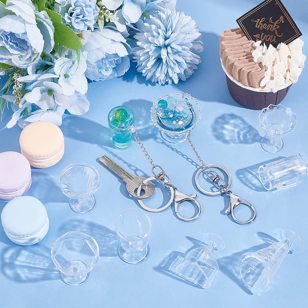 OLYCRAFT 24 Miniature Cups in 12 Miniature Plastic Miniature Dessert Miniature Drinking Glass Mini House Mini Dollhouse Accessories Varieties, Cups,