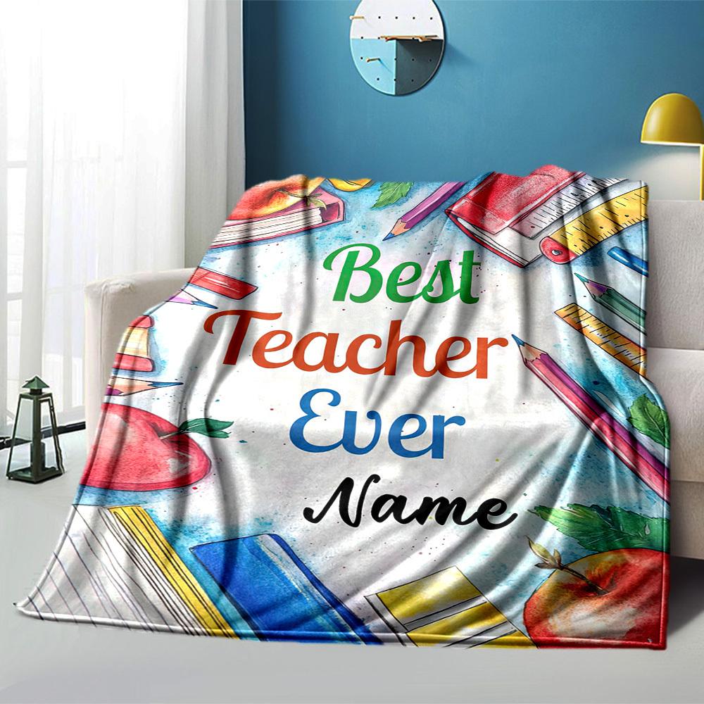 Teacher Appreciation Customize Your Name Rv Blanket Soft Comfortable Lightweight For Travel Camping Picnics Sofas Rvs Beds Living Room Gift For