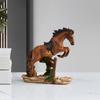 Running Horse Statue Miniature Pony Figurine Resin Simulation Animal Sculpture Home Office Bookshelf Decoration Ornament