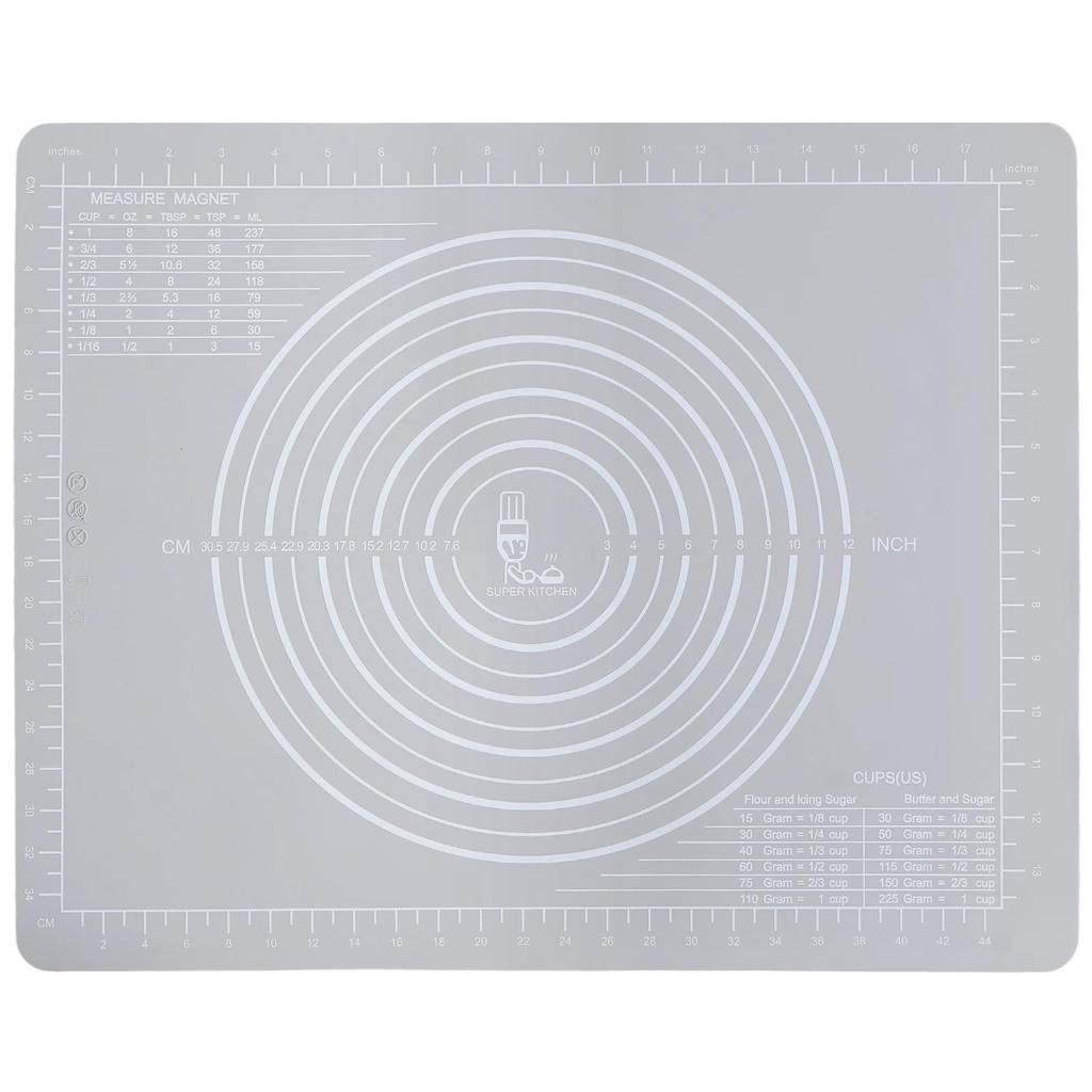 Kitchen Countertop Protection Large with Measurement for Dough Pastry Mat, Non-Slip, Size, Food-Grade Silicone, Markings, Bread/Pizza Mixing, Board,