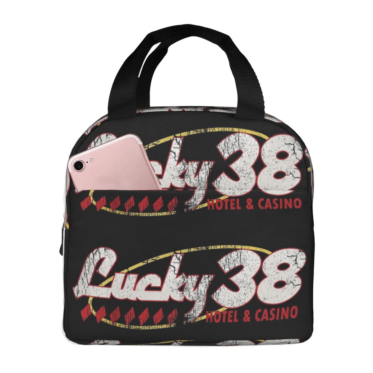 Lucky 38 Logo Insulated Lunch Bag for Women Kids Portable Food Boxes Thermal Lunch Box Tote One Size