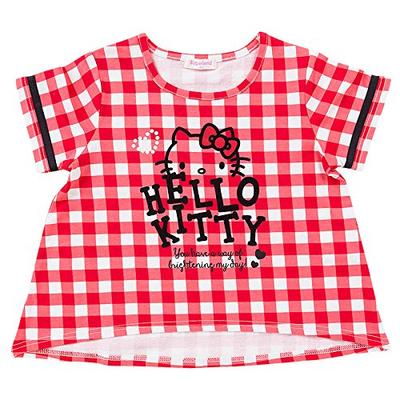 Hello Kitty Check 110cm T-shirt (red)