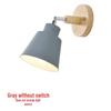 Modern Minimalist Nordic Macaron Bedside Wall Lamp with Wooden Pull Switch for Living Room or Restaurant Decor