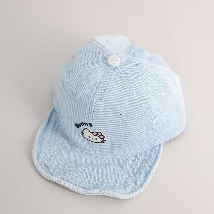 Spring & Autumn Unisex Baby Denim Hat with Embroidered Letters