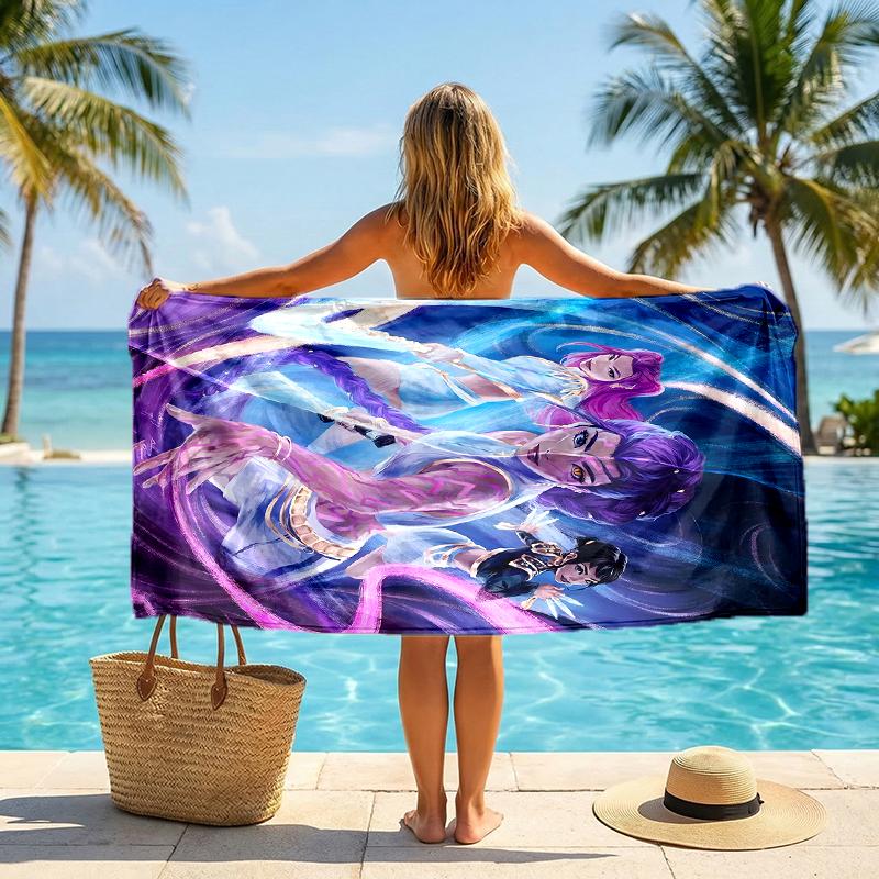 Kpop Hunter Fashion Beach Towel: Ideal for Summer Adventures Soft, absorbent and quick drying suitable for swimming and bathing