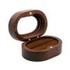Wooden Ring Box with Small Wood Holder Case Rustic Double Ring 2 Slots Jewelry Gift Storage