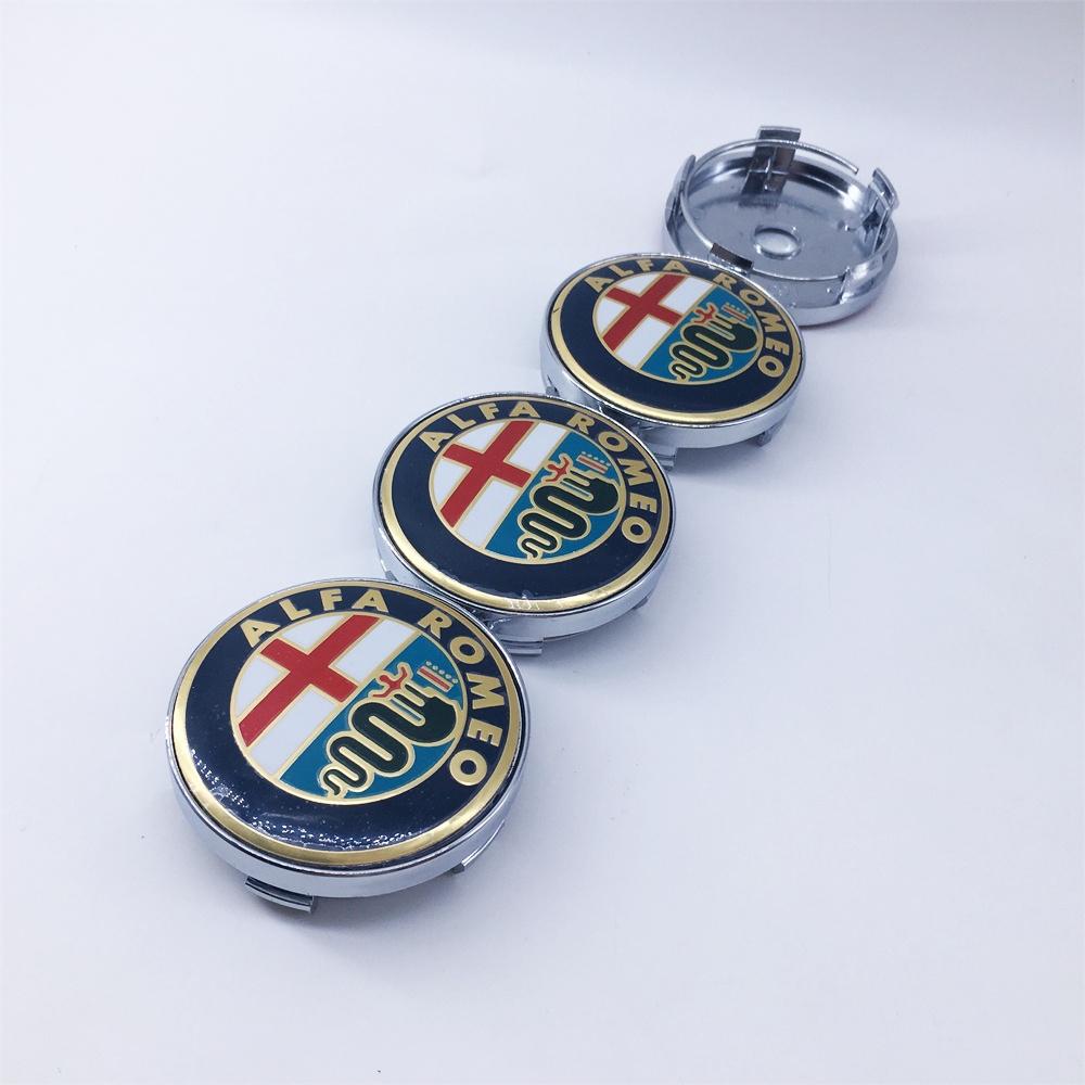 XTXG4 4Pcs 60mm 030 T60 Wheel Hub Logo Modification Cover for Alfa Romeo Giulietta GTAM Mito Brera Giulia - Car Hub Cover Decoration