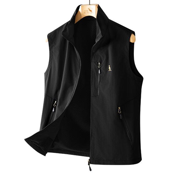 [Fashionable thin outfit] Spring sports stand up collar vest jacket for men's casual vest and men's vest