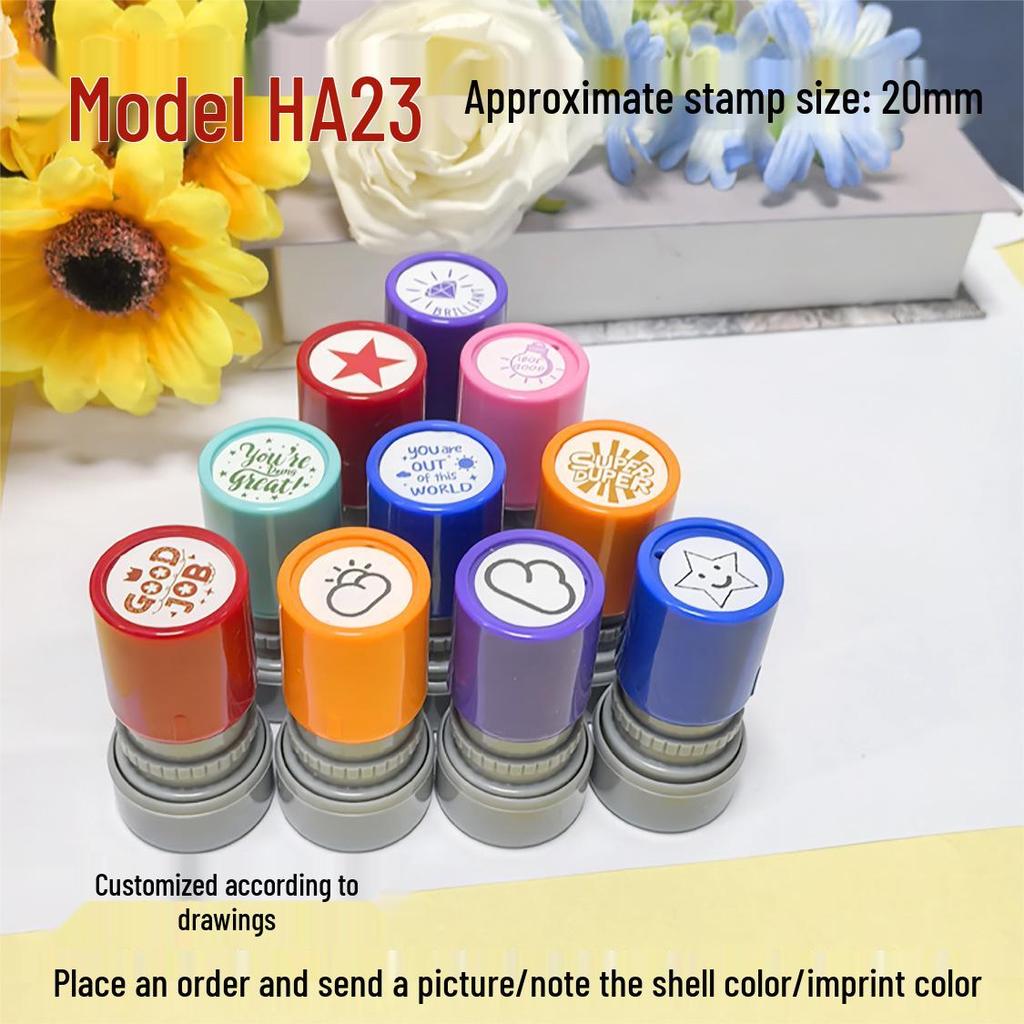 Custom Cartoon Teacher Stamp: Personalized Photo Stamps for Journals, Student Points, and Creative Logos with Q Version Avatars.